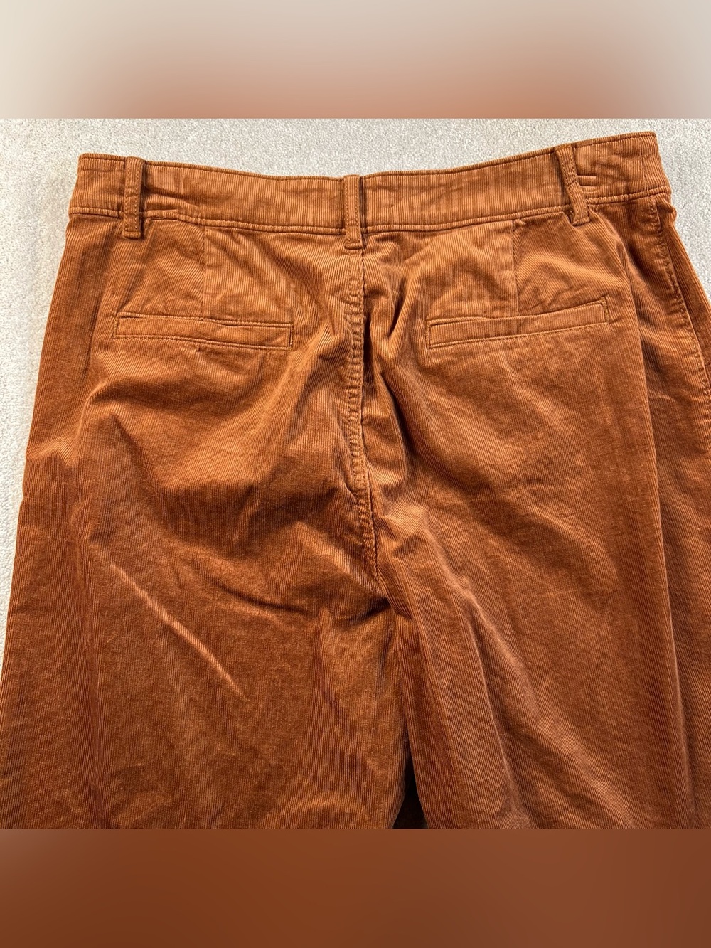 Loft The Palmer Wide Leg Corduroy Pants Patch Pocket Front Brown Women's 10 - Picture 5 of 10